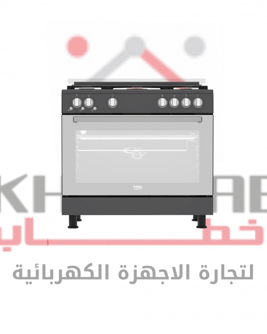 GGR 15115 DX NA بوتاجاز بيكو 5 شعلة - امان كامل - إستانلس مط 90 سم- مروحة تبريد – مروحة طهى - حوامل زهر