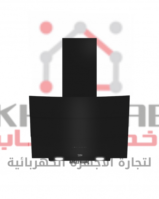 HCA62640BE شفاط مطبخ 60 سم - زجاج اسود - مدخنة 