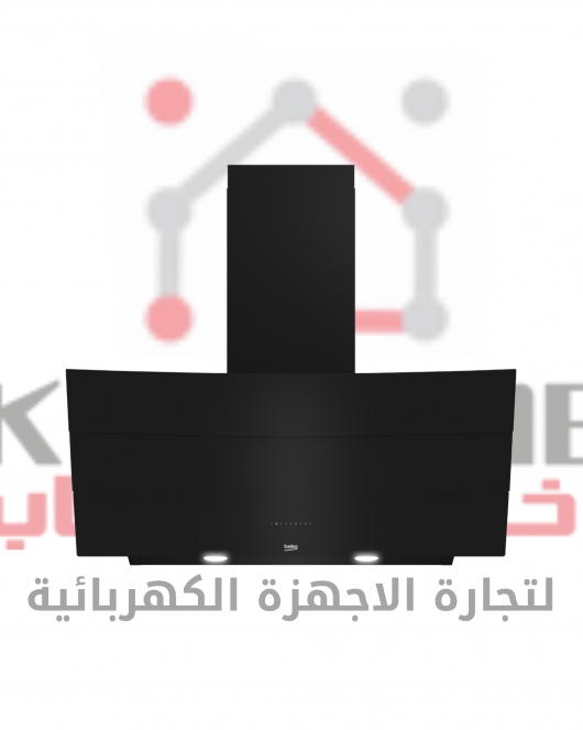 HCA92640BHE شفاط مطبخ 90 سم - زجاج اسود - مدخنة -او بدون مدخنة 